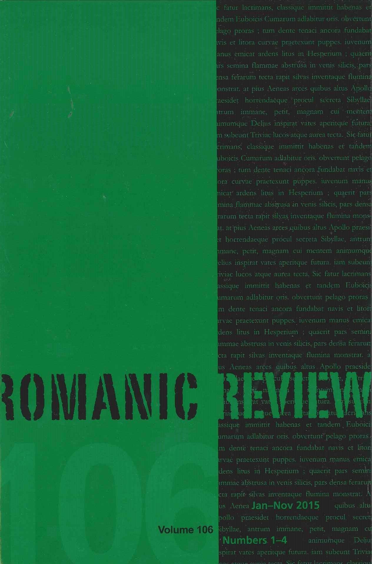 Vol. 106:1-4 Jan-Nov 2015, Remembering Assia Djebar (1936-2015) Book cover, Vol. 106:1-4 Jan-Nov 2015