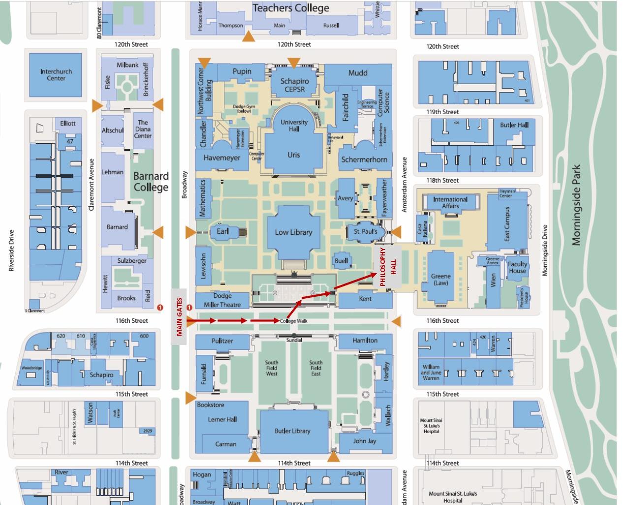 Department of French, 5th floor Philosophy Hall campus map to philosophy hall
